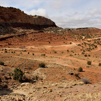 A free campground with toilets and stunning views in the San Rafael Swell