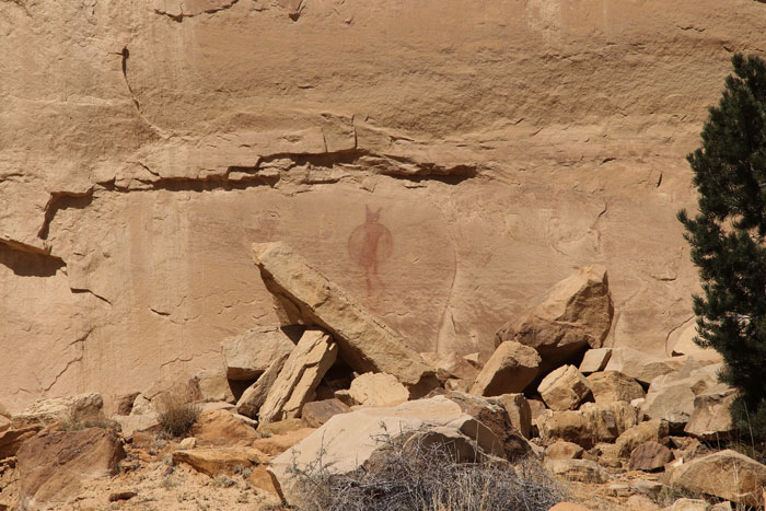 Lone Warrior pictograph on a sandstone wall in the San Rafael Swell.