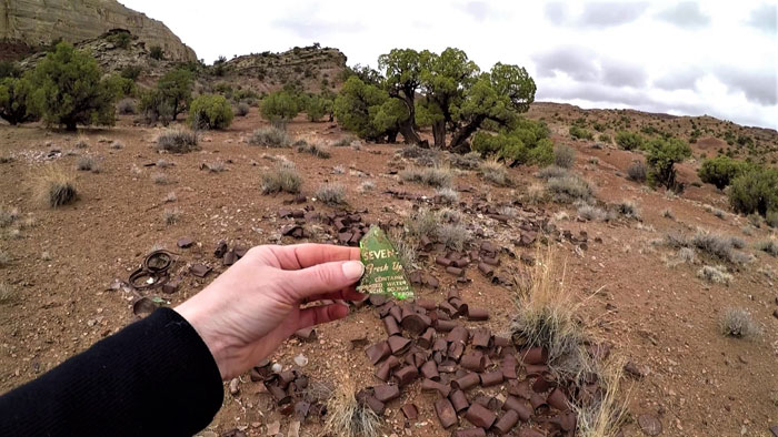 Mining artifacts at the Temple Mountain Mining District, San Rafael Swell, Utah.